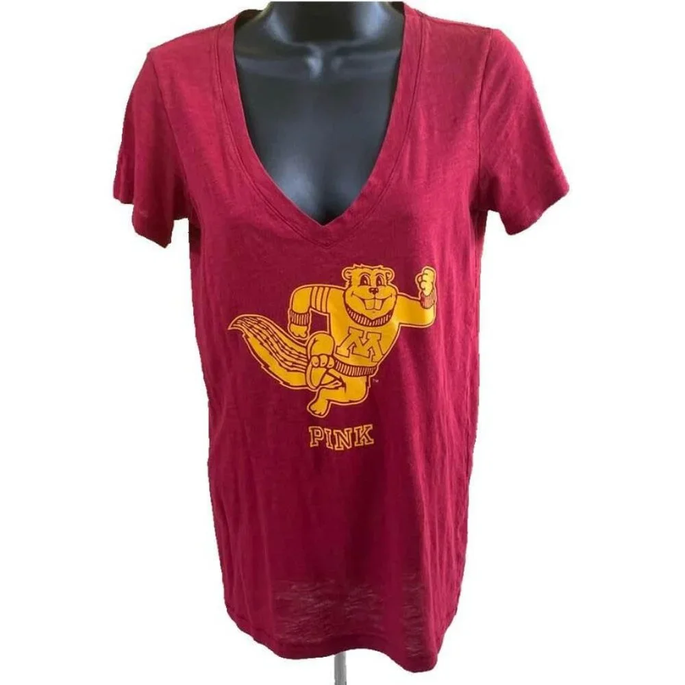 VS PINK 5th & Ocean V-Neck T-Shirt - University of Minnesota - - Size S - Picture 2 of 3